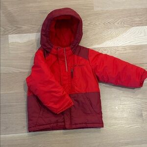 Columbia Two-Tone Red Hooded Jacket